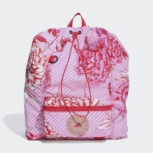 Adidas By Stella Mccartney Gym Sack Floral Print Drawstring Backpack Bag Pink